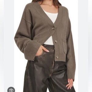 Reformation Hayes Taupe Cardigan Sweater